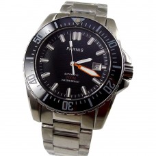 Parnis 43mm Black dial Automatic Ceramic Bezel Sapphire Glass Watch PAR06001G