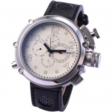 Parnis 50mm White dial Delicate Multifunction Automatic Movement Mens Watch PAR06005