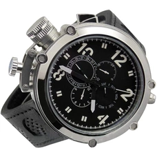 Parnis 50mm Mechanical Stainless Steel Big Black Dial Automatic Mens Watch PAR06006