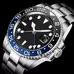 Parnis 40MM Black Dial Mens Mechanical Wristwatch Stainless Steel GMT Watch Sapphire Crystal Automatic Mens Watch PAR51001G