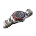 Parnis 40mm Black Dial GMT Red And Blue Bezel Date Window Automatic Mens Watch PAR51004G