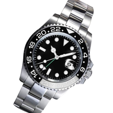 Parnis Luminous Green Hand GMT Vintage Style Sapphire Glass Automatic Movement Mens watch PAR51005G