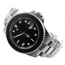 Parnis 40mm Black Dial GMT Ceramic Bezel Sapphire Glass Automatic Mens Watch PAR51006G