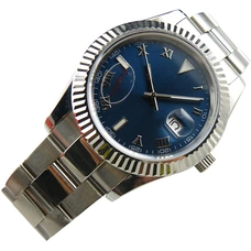 Parnis 40mm Blue Dial Submariner Sapphire Glass Date Automatic Mens Watch PAR51015